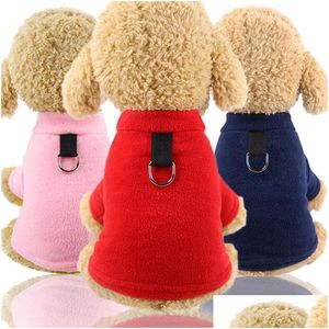 Dog Apparel Warm Pet Clothes Fleece Solid Sweater Winter Small Medium Dogs Pets Coat D Type Buckle Jackets Supplies Yg914 Drop Deliv Dhx3Q