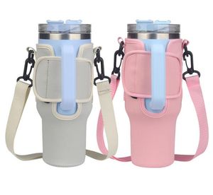 Water Cup Set Package Handle Car Thermal Cup Stainless Steel Cold Insulation Sport 40oz Bingba Coffee cup Oblique Span Package