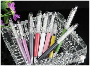 Pennor Partihandel 20 datorer/Lot HightExture Crystal Stylus Pen Capacitive Screen Touch Pen för iPhone Support Print