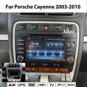 안드로이드 12.0 PX5 OCTA 코어 RAM 4G ROM 64G 2DIN 7.0 인치 스크린 자동차 DVD 플레이어 For Porsche Cayenne 2003-2010 Canbus Wifi GPS BT 라디오 오디오