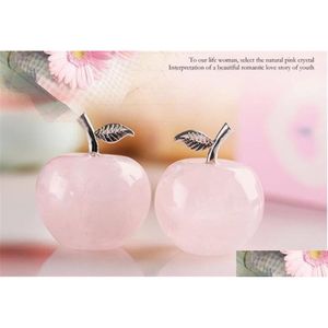 Other Garden Supplies Natural Rose Quartz Pink Apple Decoration Study Room Diy Gift Drop Delivery Home Patio Lawn Dh7Cw