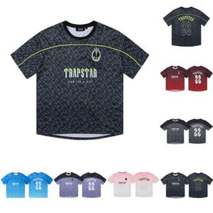 Herren Trapstar T-Shirt Fußballtrikot Sommer Lässig Lose Kurzarm Hip Hop High Street Stree Fashion Tops Qfug