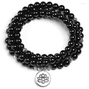 Strand Natural Genuine A Grade Black Tourmaline Design Yogi Bracelet Stone Balance Women Men Necklace Jewelry