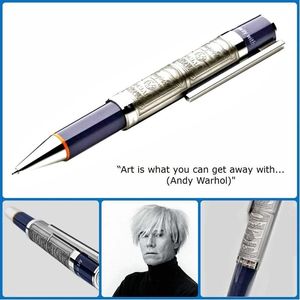 Ручная дизайн роскошного дизайна высококачественная Pen Limited Special Edition Andy Warhol Relivers Barrel Metal Ballpoint Puns