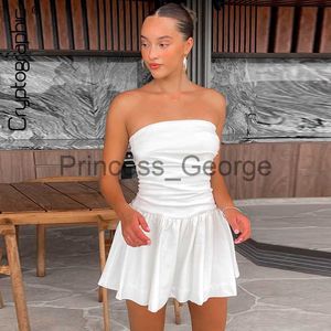 Party Dresses Cryptographic Summer Sexy Strapless Mini Dress for Women Beachwear Holiday Outfits Backless Sun Dresses Fairycorn Grunge Clothes x0629