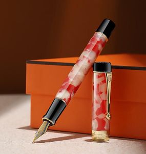 Pens Jinhao 100 Centennial Resin Fountain penna EF/F/M/Bent With Converter Ice Red Business Business Office Gift Office Scrittura Penna