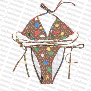 Frauen Buchstaben Gedruckt Bademode Sexy Split Bikinis Set Mode Backless Badeanzug Frau Beachwear