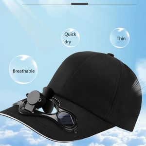 Ball Caps Adult Kid Summer Solar Panel Powered Cooling Fan Baseball Cap Outdoor Sport Camping Hiking for Peaked for Sun V 230628