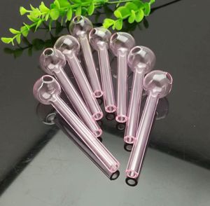 Glass Smoking Pipes Manufacture Hand-blown hookah Bongs Pink thickened 10cm glass straight pot