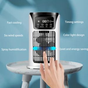 1pc Portable Air Conditioner Humidifier Atmosphere Light Fan USB Cooler Air Conditioner, 3 In 1 Function, Small And Lightweight