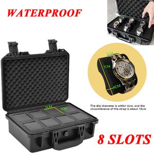 Jewelry Boxes 81015 Grid ABS Waterproof Watch Storage Box Shockproof Safety Tool 230628
