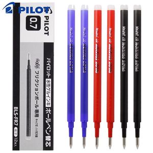 Pens 12Pcs Japan PILOT Frixion Refill BLSFR7 0.7mm Erasable Suitable for LFBK23EF and LFB20EF Gel Pen Stationery Back To School