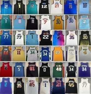 Camisas de basquete Ja Morant Curry Stephen Ball Lillard Trae Young Zach LaVine Devin Booker Kevin Durant Luka Doncic Donovan Tatum Isaac Joel Embiid Stitched Jersey