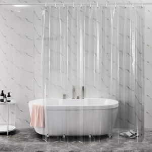 Shower Curtains Clear Shower Curtain Waterproof White Plastic Bath Curtains Liner Transparent Pink Bathroom Mildew PEVA Home Luxury with Hooks 230629