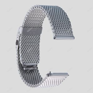 Pulseiras de relógio masculinas espessas em malha de tubarão resistente milanesa aço inoxidável pulseira 182022 mm 230628