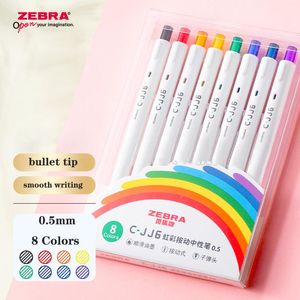 Pens 2022 New Zebra Gel Pen Rainbow Series CJJ6 Color Set Ins Japanese Press Students To Make Handbook Notes Stationery