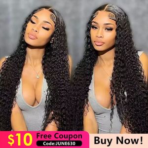 Lace Wigs 13x4 Curly Lace Front Human Brazilian Deep Wave Frontal s Preplucked For Women On Sale Remy 230629