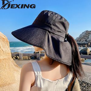 Comhats Womens Summer Flap Cover Cap Cotton UPF 50+ Sun Shade Hat Outdoor Fishing Hiking UV Anti Neck Protection Shawl Visor Cap