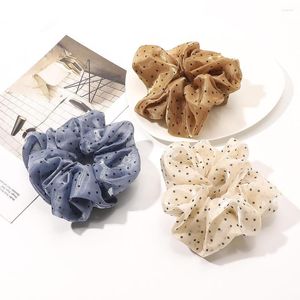 Hair Clips 2023 Korean Style Summer Dot Large Mesh Scrunchies Fabric Elastic Band Accessories For Women Girls Gift