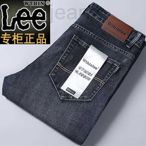 Мужские дизайнерские джинсы Summer Thin Wthin Lee Straight Loose Elastic Casual Pants Slim Fit Q0NL