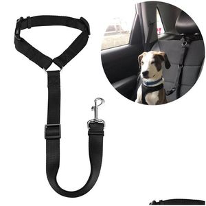 Dog Collars Leashes Cat Safety Seat Belt Strap Car Headrest Restraint調整可能なペット拘束車両シートベルトハーネスXBJK2106 DHIQG