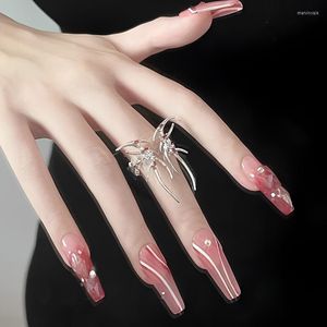 Cluster Rings Trendy Butterfly Ring Dark Cool Girl Opening For Women Red Zircon Liquid Metal Adjustable Finger Party Jewelry Gifts