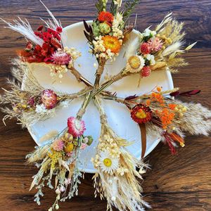 Suszone kwiaty mini bukiet major ślub sucha trawa do dekoracji ciasta