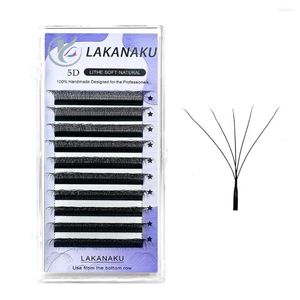 Накладные ресницы LAKANAKU 5D W Shape Clover Lashes Extensions Premade Volume Fans Fluffy D Curl Cilios