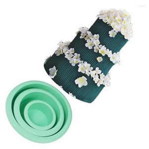 Bakning formar tre lager runt bröllopstårta PAN DECORATION TOOL TINS ​​Birthday Bakeware Platinum Silicone Cupcake Forms