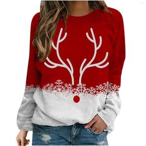Women's Hoodies Women Casual Sweatshirt Christmas Printing Raglan Long Sleeve Loose Tops Hoodie Pullover Autumn Elegant Warm