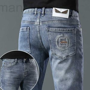 Designer de jeans masculino 2023 nova luz de luxo versão coreana pés elásticos finos ajuste fino marca Monster 4XBV