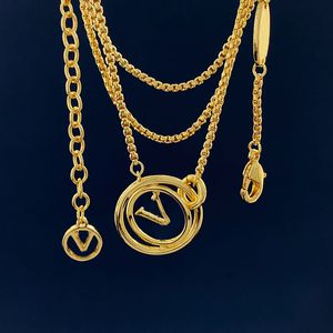 Herren-Designer-Halskette, Creolen-Anhänger, 18 Karat vergoldete Kette, luxuriöse Gold-Halsketten, Edelstahl-Buchstaben-Halsband, kubanische Glieder, Schmuck, Accessoires, Geschenke mit Box