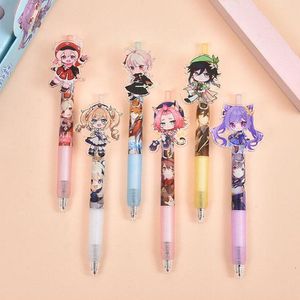 Penne 54 pezzi/lotto Kawaii Mermaid Princess Press Gel Penna carina 0,5 mm Inchiostro nero Penne Stationery Stationery Office Forniture Scuola all'ingrosso