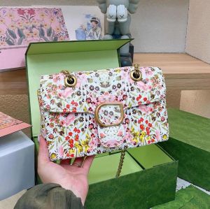 Luxus Designer Taschen Mode Cross Body Blume Trend Stil Doppel Brief Kette Umhängetasche Mädchen Brieftasche Handtasche Top Qualität 240402