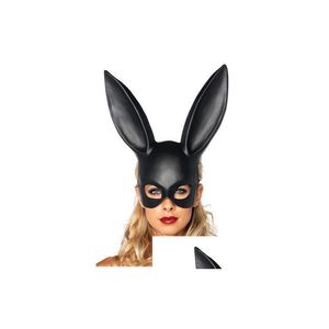 Parti Maskeleri Ev Bahçe Kadınlar Kız Tavşan Kulakları Maske Siyah Beyaz Cosplay Kostüm Sevimli Komik Cadılar Bayramı Xb1 Damla Teslimat Şenlikli Suppli Dhfvr