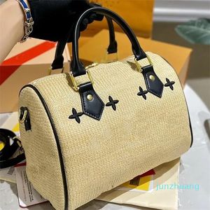 Luxur Designer Straw Bag Beach Tote för kvinnor reser plånbok shopping väskor koppling crossbody mode axelväskor 2023