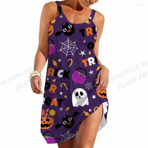 Casual Dresses Halloween Dress Strap Bohemian Pumpkin Beach Women Fashion Party Evening Boho Sundress Vocation Vestidos