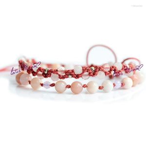 Charm Bracelets Lotus Mann Natural Pink Opal And Silver Pearl Powder Weaving A Group Two