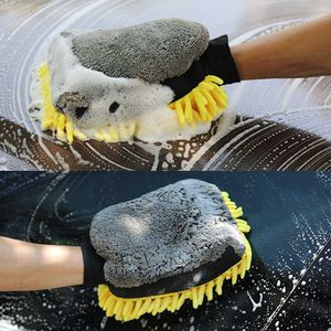 Glove Car Wash Glove Coral Soft Anti-scratch for Car Wash Multifunction Thick Cleaning Glove Car Wax Detailing Brush R230629