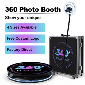 360 Photo Booth Stage Lighting Automatic Rotating Selfie 360 Camera PhotoBooth Spin Stand 360 Degree Photo Booth Machine for Parties