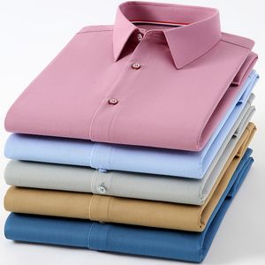 Мужские классические рубашки Мода Бамбуковое волокно Для мужчин Рубашка с длинными рукавами Белый Синий Классический Мужской Социальный офис Работа 230628