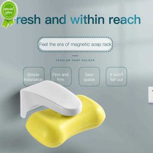 1/2 adet manyetik sabun rafı depolama tutucu moda yüksek kaliteli plastik asılı sabun yemekleri kutusu ev mutfak banyo malzemeleri için