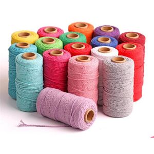 Tecido e costura 100 m de comprimento/100 jardas puro algodão trançado corda artesanato rame corda artesanal de alta qualidade decorativa para casa gota deliv dhiv7