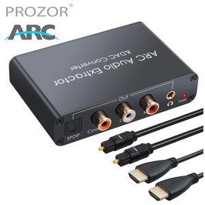 Connectores Prozor DAC Audio Converter HDMicompatible Audio Return Channel Digital to Optical Coaxial para Analógico Adaptador de Áudio de 3,5 mm