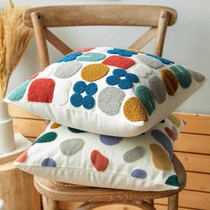 Almofada/algodão decorativo com núcleo agradável decorativo bordado capa de almofada casos sofá ornamento para casa