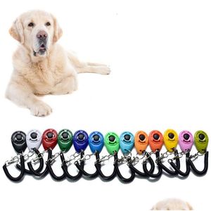 Dog Training Obedience Clicker com alça de pulso ajustável Dogs Click Trainer Aid Sound Key For Behavioral Jk2007Kd Drop Delivery Dhy4M