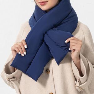 Scarves Stylish Soft Wide Fall Winter Solid Color Cross Collar Down Scarf For Outdoor Neckerchief Cotton