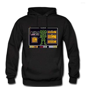 Herrtröjor Super Metroid Samus Blueprint Spring Autumn Högkvalitativ bomullsfleece Varm långärmad huvtröja Kläder