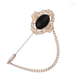 Broscher Retro Crystal Tassel Long Needle Lapel Pins and Coat Suit Badge Jewelry For Women Men Accessories Luxury Present Sale