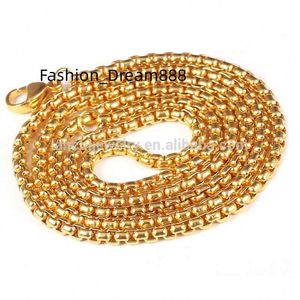 Оптовая Модная бразильская мужская цепочка 24 K Gold Filled Jewelry Ожерелье из нержавеющей стали Золотая цепочка